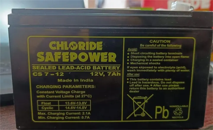 Exide Chloride (CS7-12) 7 AH battery